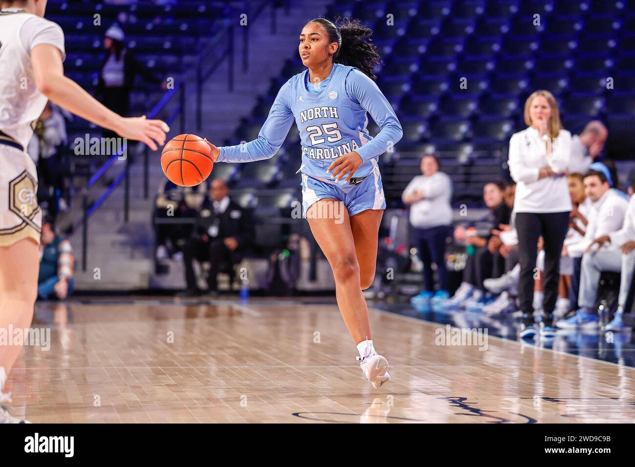Atlanta, 18th Jan, 2024. North Carolina's Deja Kelly (25) in