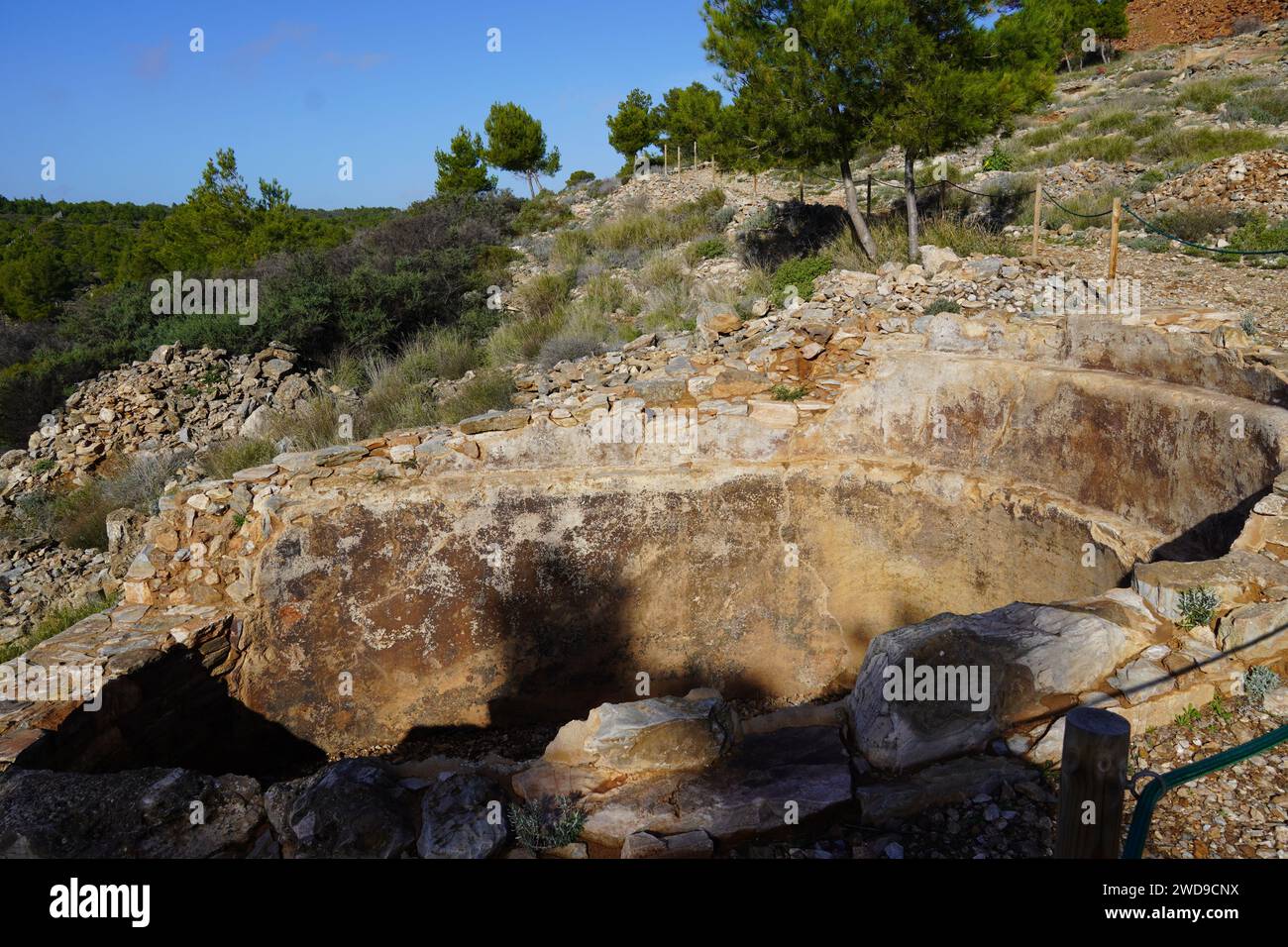 An ore enrichment cistern in the ancient Greek silver mine, workshop ...