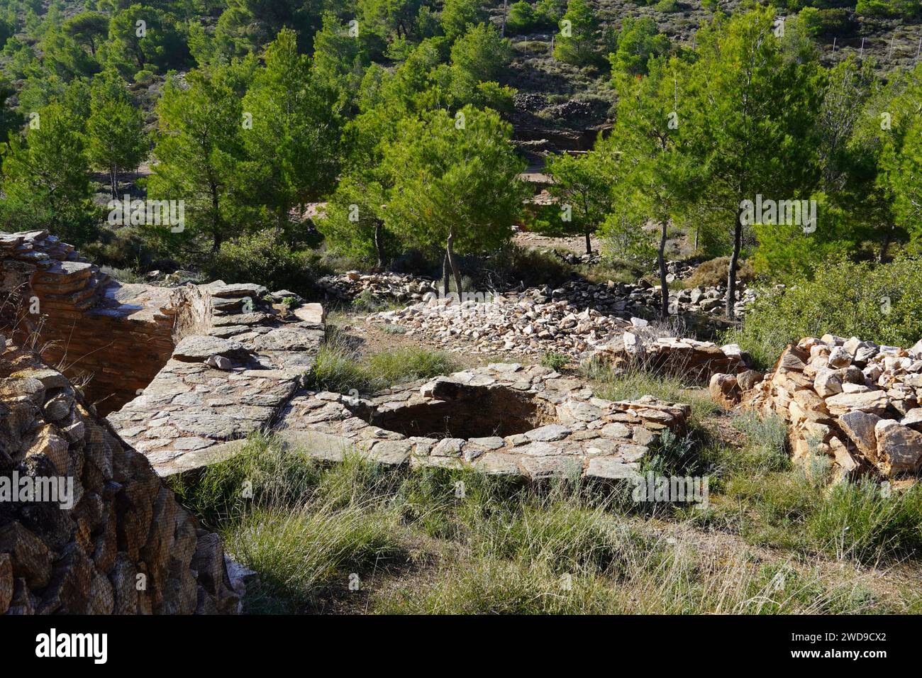 An ore enrichment cistern in the ancient Greek silver mine, workshop ...