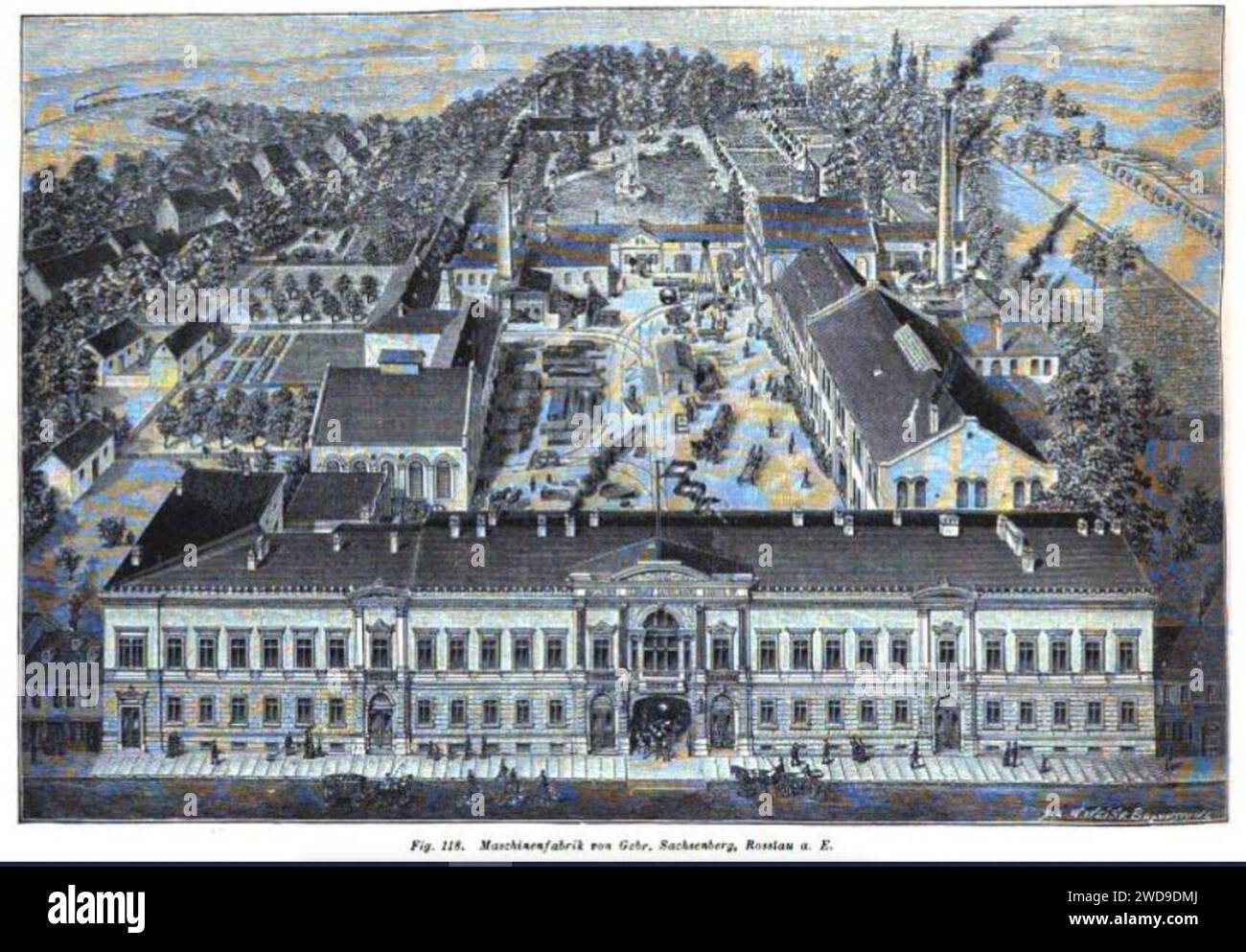 1889 circa W. Weise X. A. Braunschweig Xylographie Maschinenfabrik von Gebr. Sachsenberg, Rosslau a.E. Stock Photo