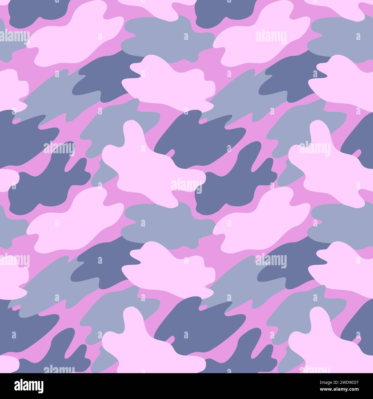 Camouflage military pattern with pink elements. Vector seamless pattern for clothing design. Stock Vector