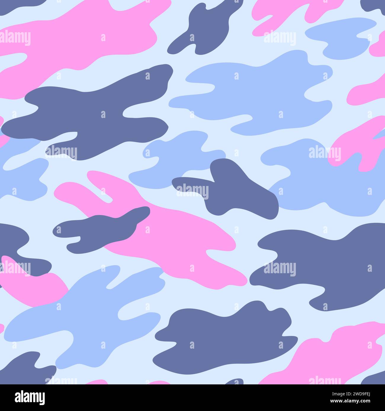 Camouflage military pattern with pink elements. Vector seamless pattern for clothing design. Stock Vector