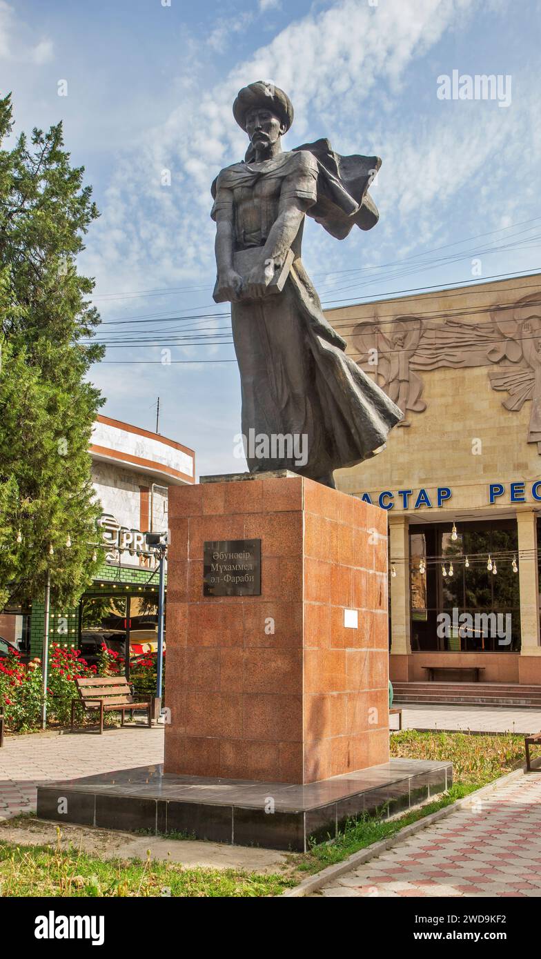 Monument to Al-Farabi in Shymkent. Kazakhstan Stock Photo