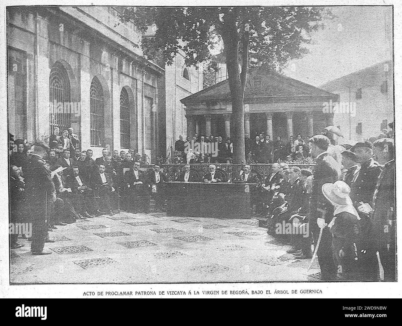 1904-10-13, El Gráfico, Acto de proclamar patrona de Vizcaya á la virgen de Begoña, bajo el árbol de Guernica. Stock Photo