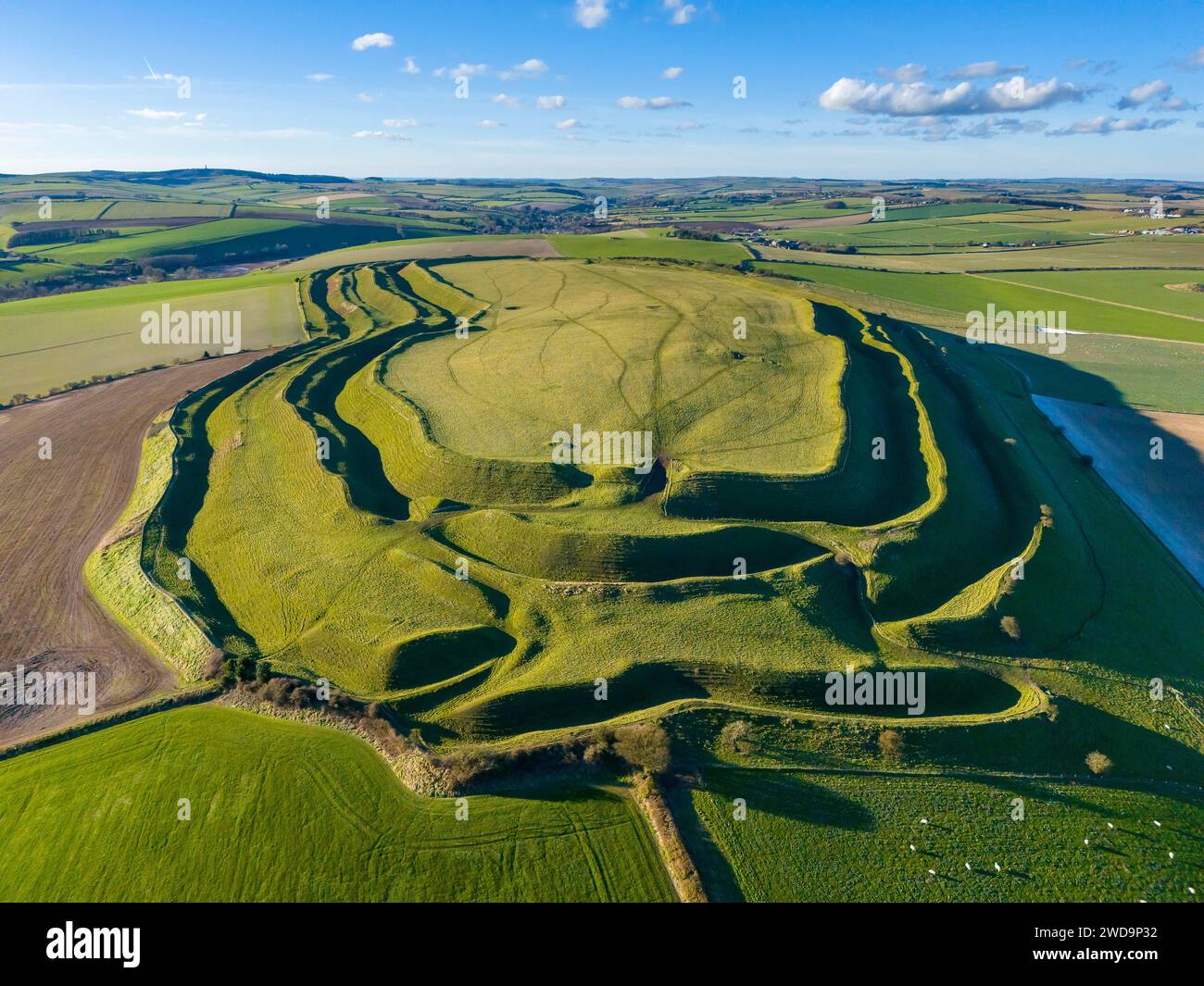 Dorchester, Dorset, UK. 19th January 2024. UK Weather: Aerial view of ...