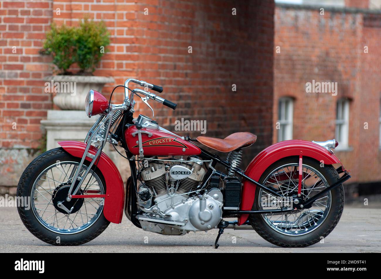 1937 Crocker 'Big Tank' V Twin classic American motorcycle. Left-hand side Stock Photo