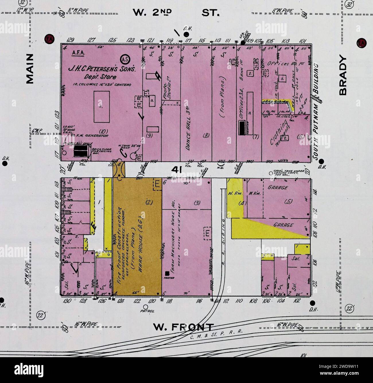 1910 Sanborn Fire Insurance Map J.H.C. Petersen's Sons' Store