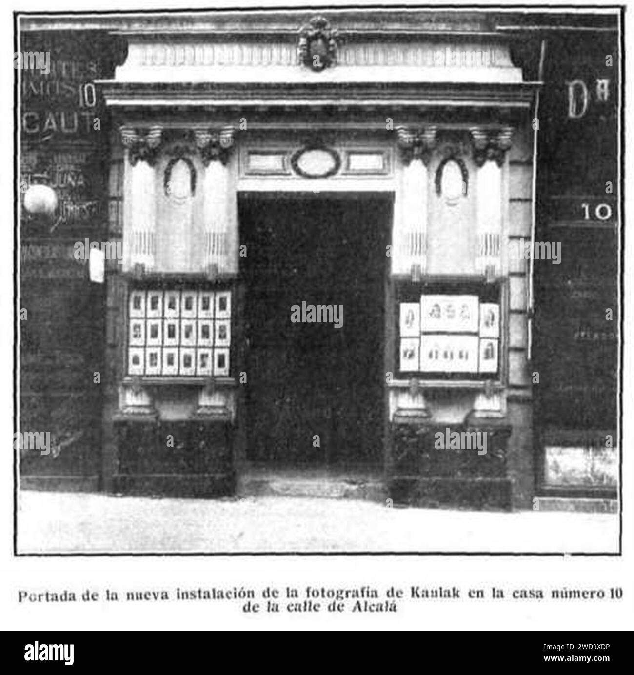 1912-nueva-instalacion-de-Kaulak-en-calle-Alcala-10. Stock Photo