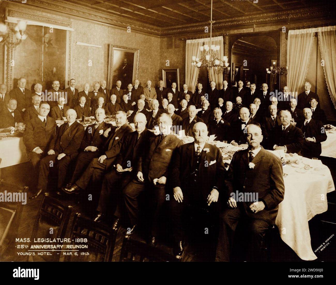 1913 Massachusetts Legislature 1888 25th Anniversary Reunion. Stock Photo