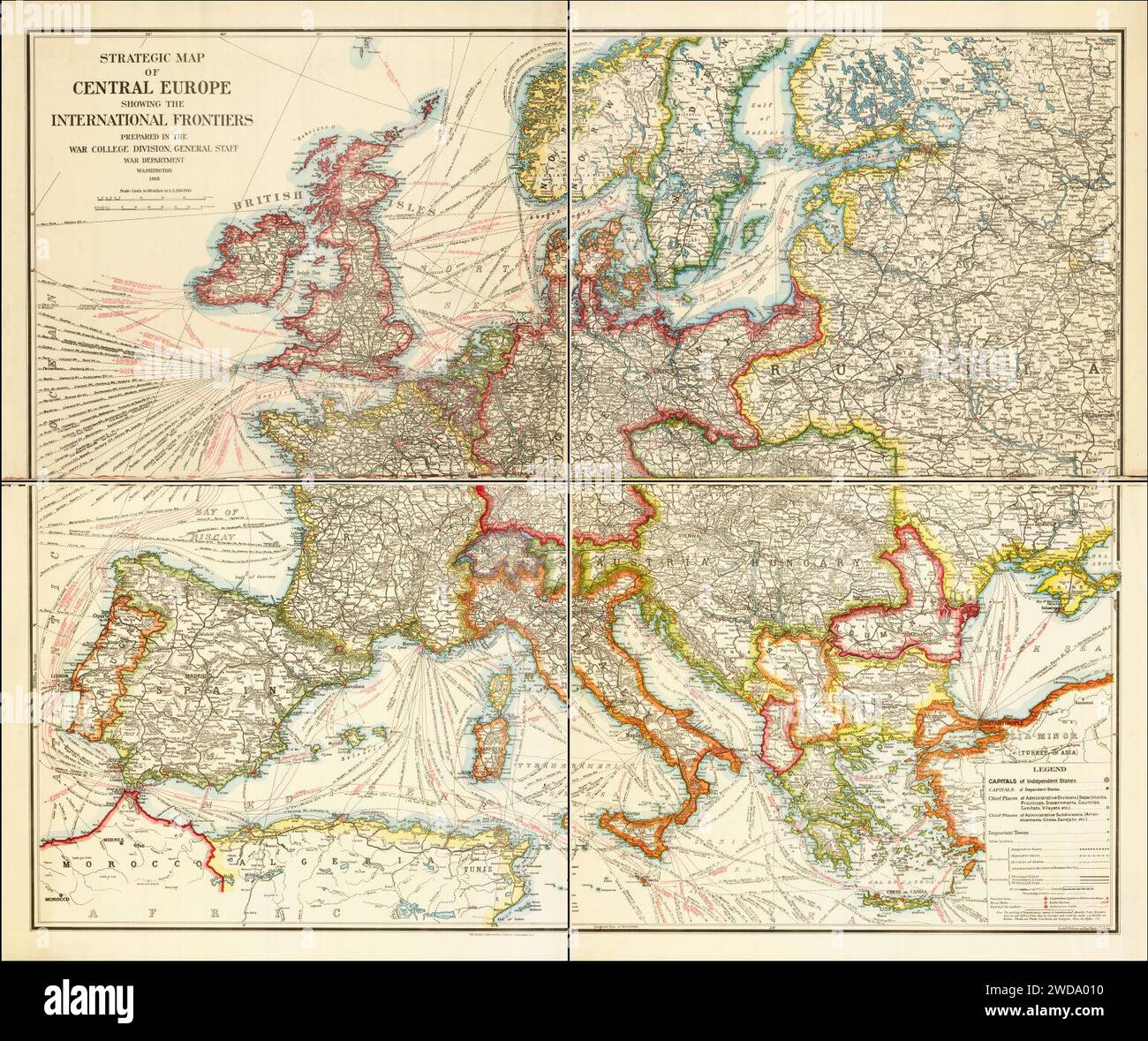 Strategic Map Hi Res Stock Photography And Images Alamy 1915 Strategic Map Of Central Europe Showing The International Frontiers Prepared In The War College Division General Staff War Department 2WDA010