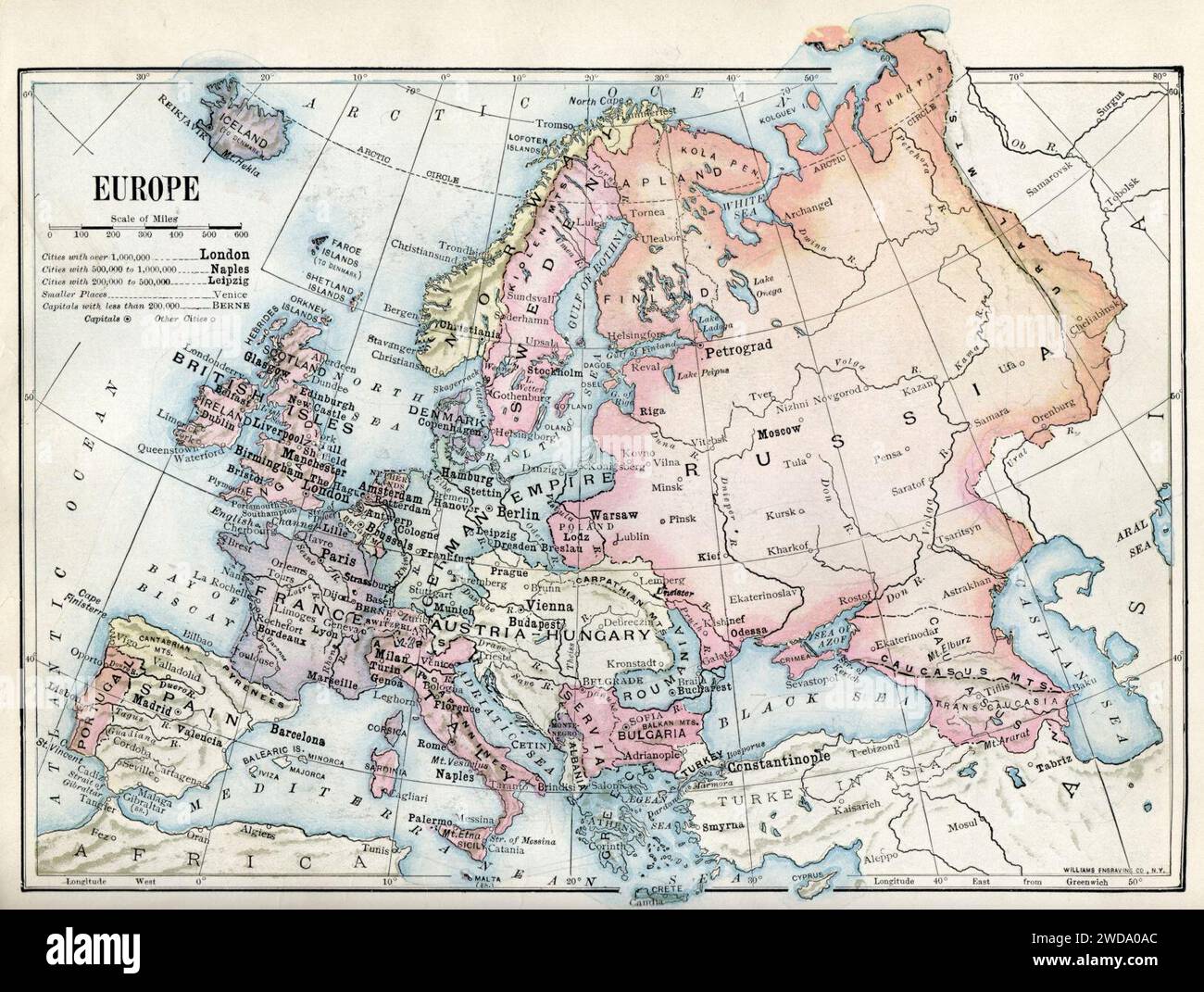 1916 Political Map of Europe