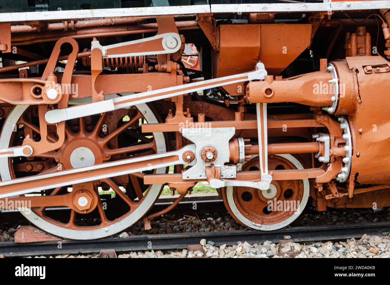 Drive part of a locomotive steam engine Stock Photo - Alamy