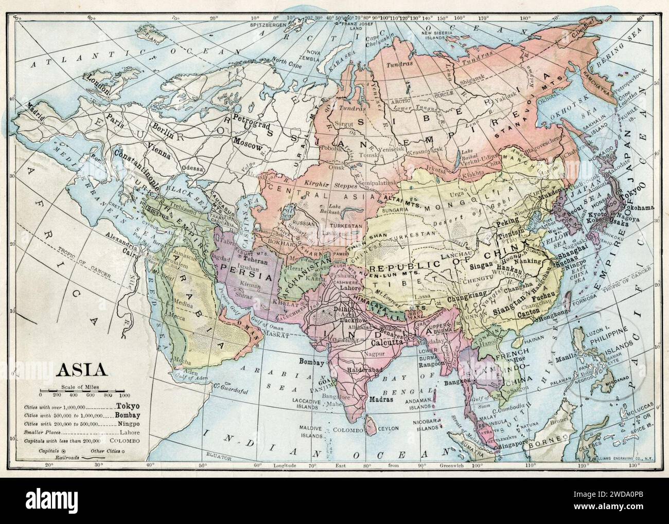 Asia political map hi-res stock photography and images - Alamy