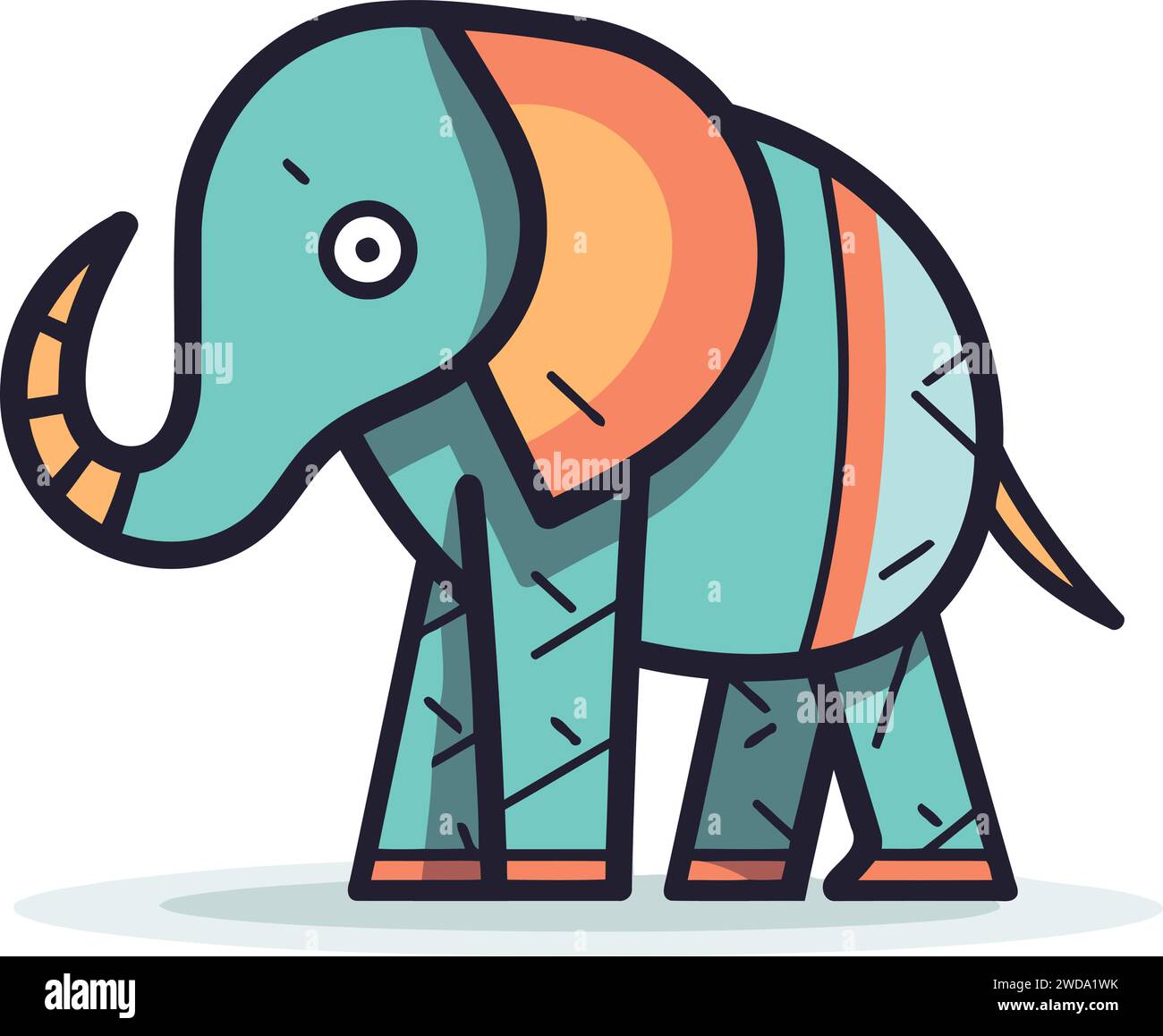 Elephant icon. Flat illustration of elephant vector icon for web design Stock Vector