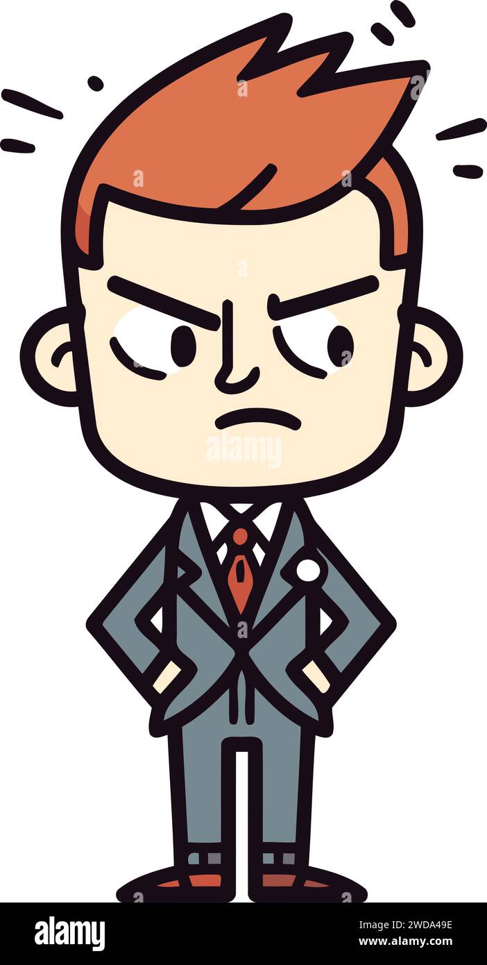 Angry Businessman Retro Cartoon Vector Illustration Stock Vector Image ...