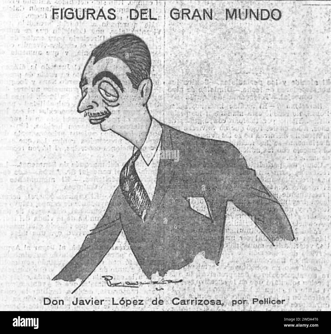 1924-08-09, El Imparcial, Figuras del gran mundo, Javier López de Carrizosa, Pellicer. Stock Photo