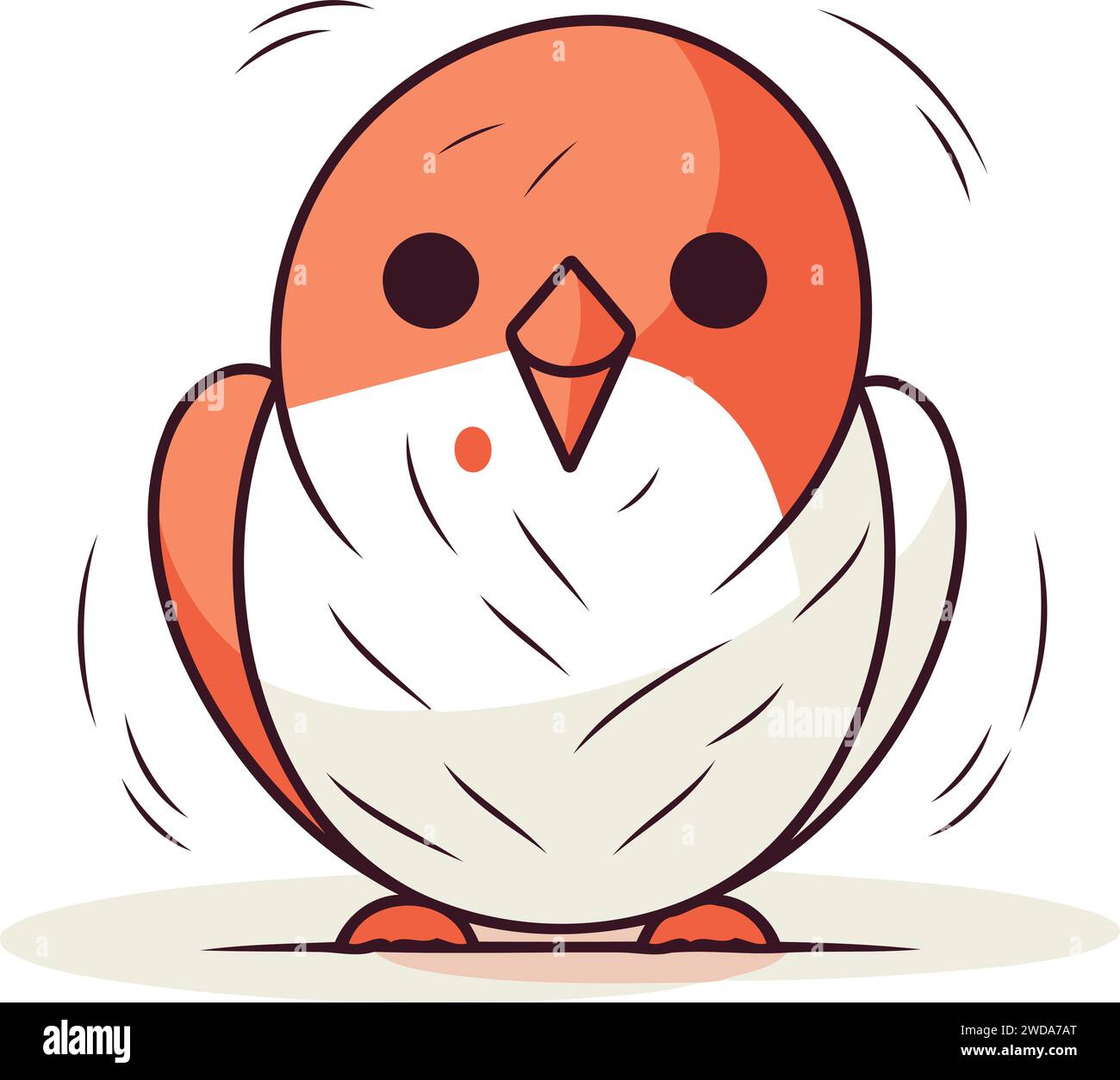 Vector illustration of a cute red bird. Cute little bird Stock Vector ...