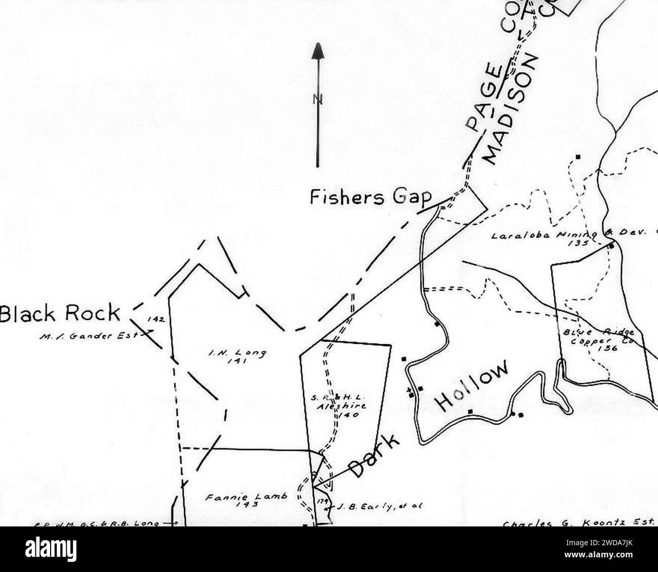 1932 U S Geological Survey of Shenandoah National Park, Madison Tract 141. Stock Photo