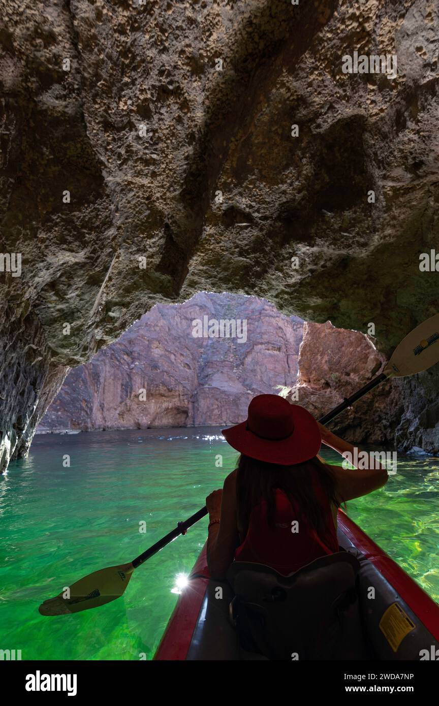 Kayaking Emerald Cave in Black Canyon, Arizona Stock Photo Alamy