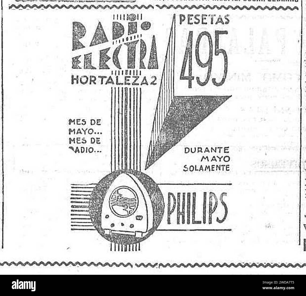 1932-Philips-Radio-Electra. Stock Photo