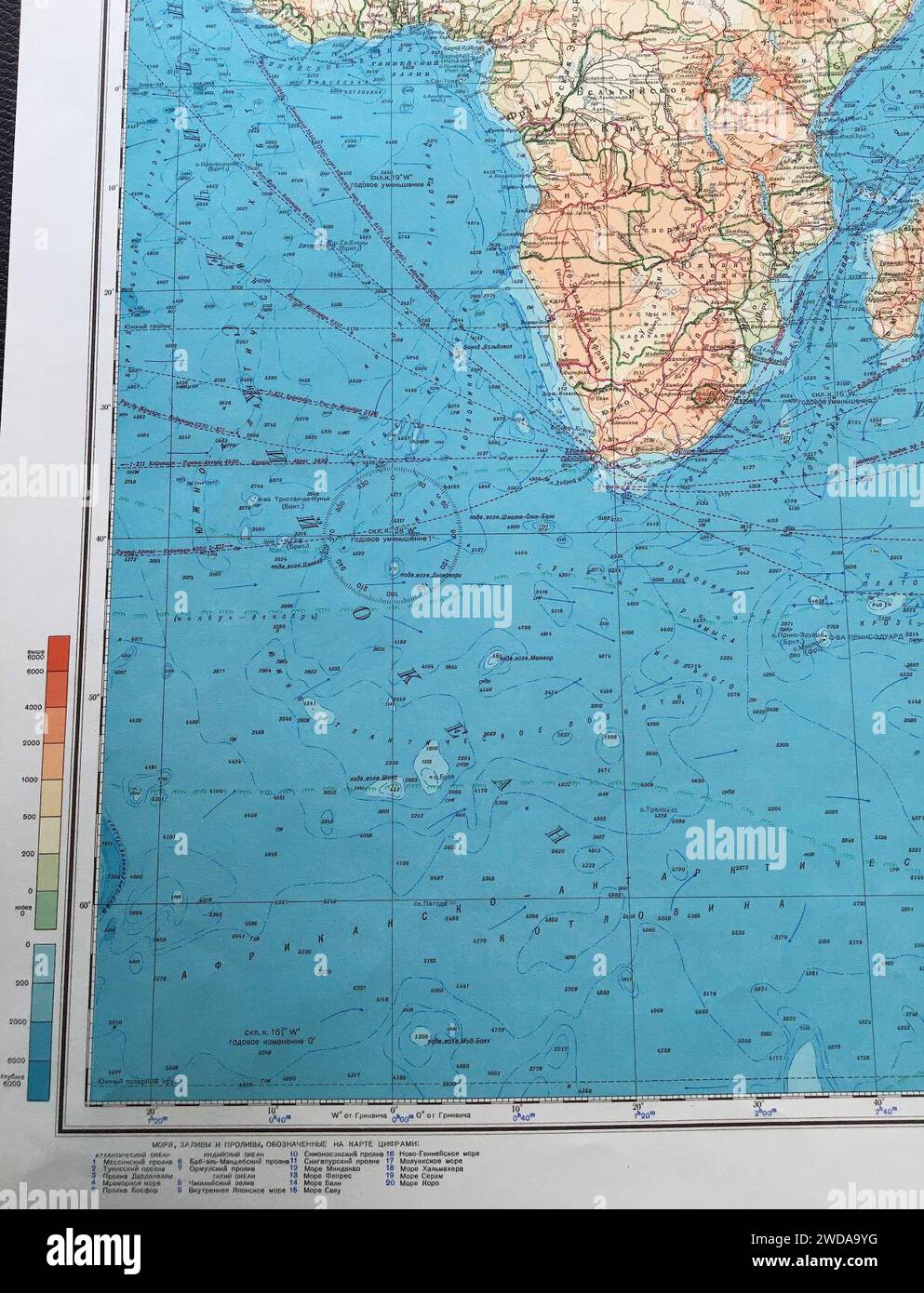1950 Map 4 (Physical map of the Indian Ocean) 11 Stock Photo - Alamy