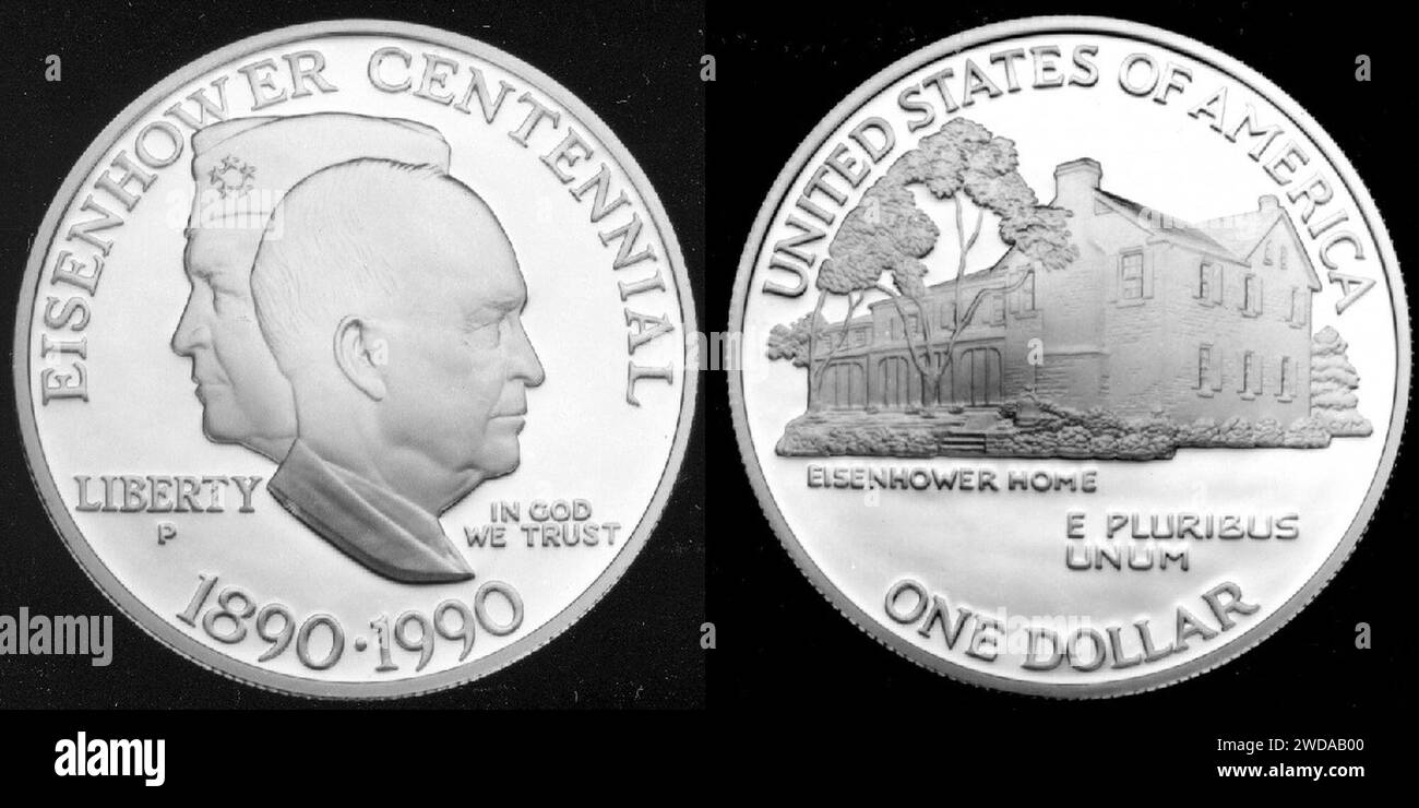1990-eisenhower-proof-dollar-stock-photo-alamy