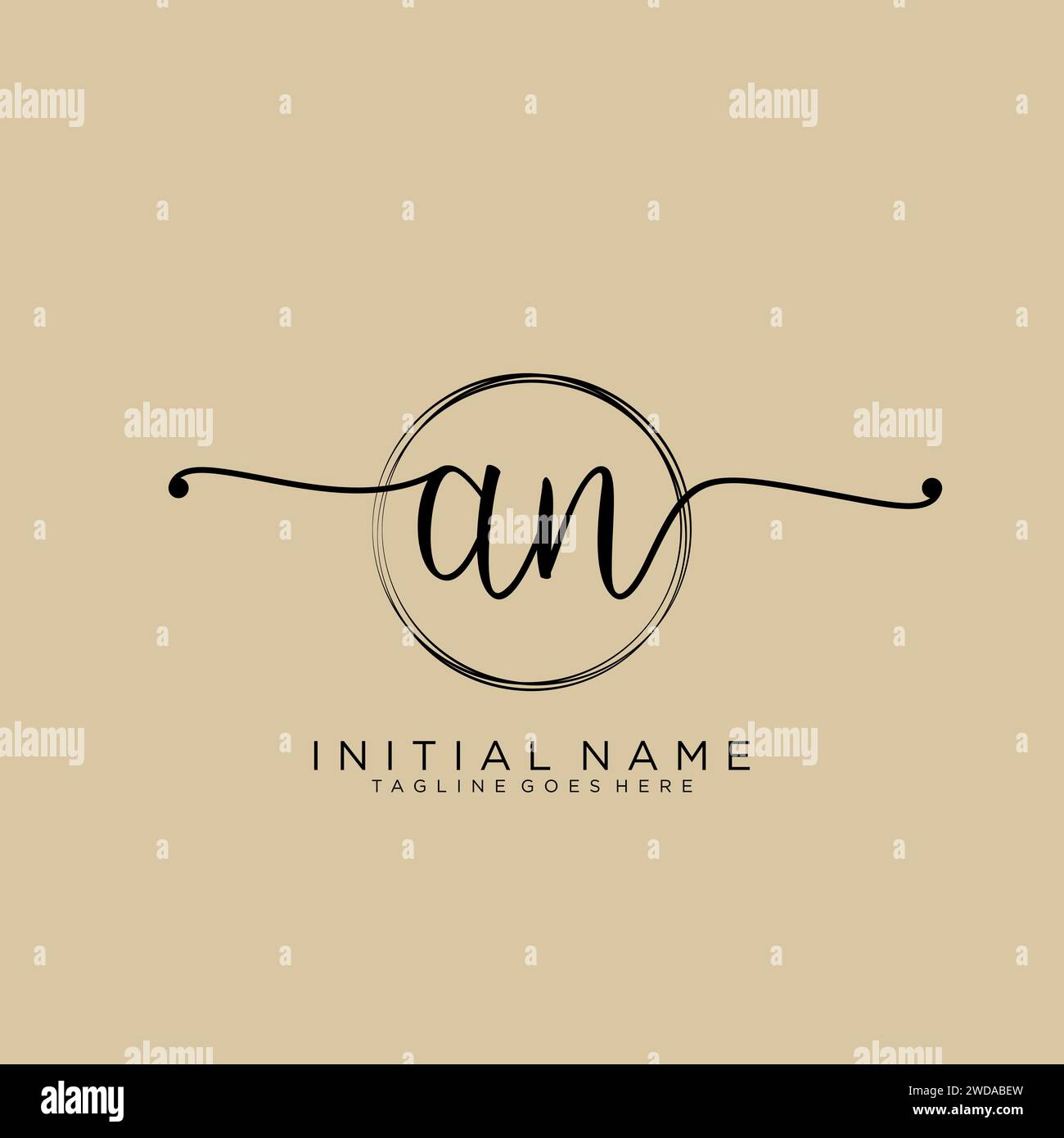 AN Initial handwriting logo with circle Stock Vector Image & Art - Alamy