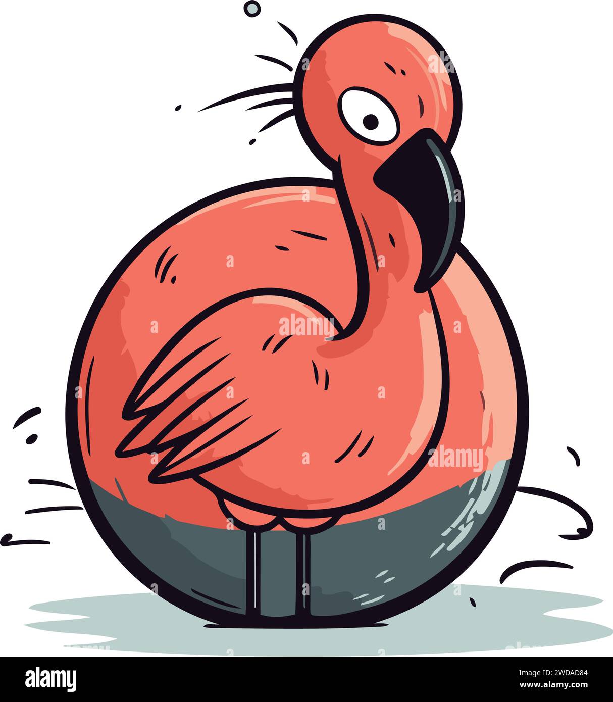 Flamingo cartoon character. Vector illustration of a flamingo Stock