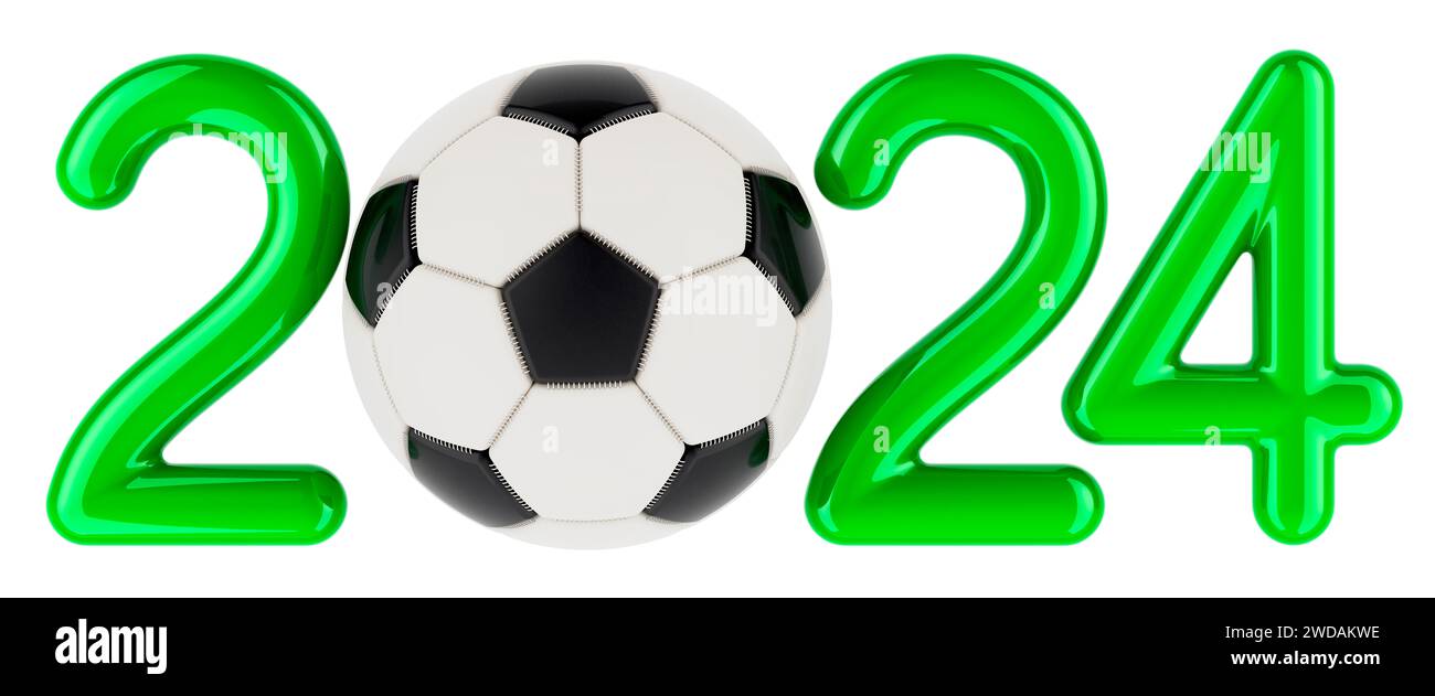 Soccer 2024, 3D rendering isolated on white background Stock Photo Alamy