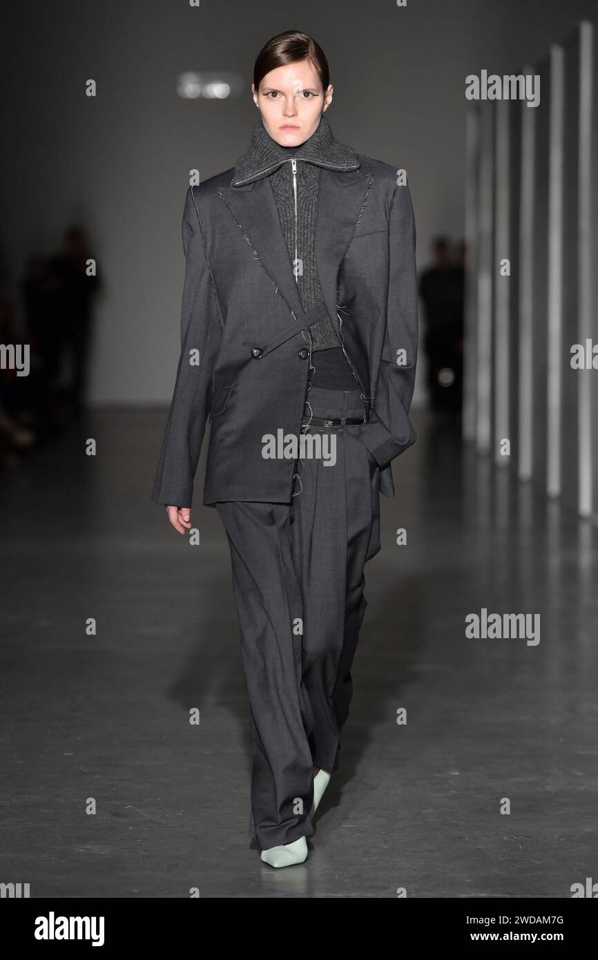 Milan, Italy. 13th Jan, 2024. Federico Cina fashion show catwalk at ...