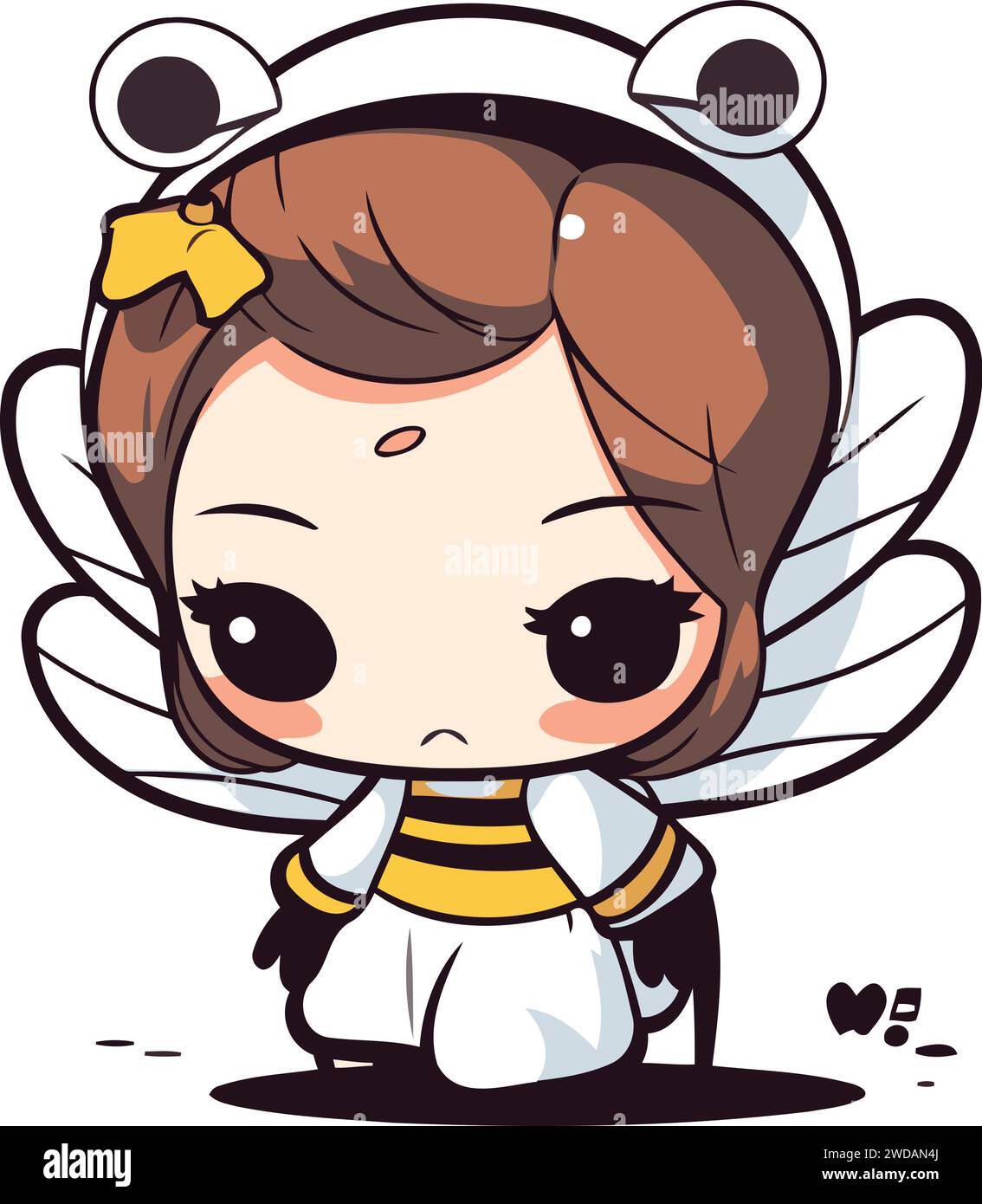Cute Little Girl In Astronaut Costume With Wings Cartoon Vector cute-little-girl-in-astronaut-costume-with-wings-cartoon-vector
