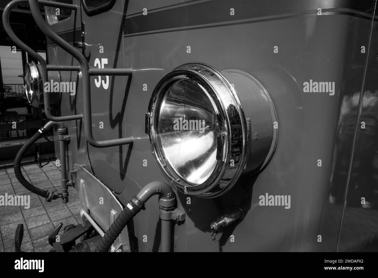 Train engine Black and White Stock Photos & Images Alamy