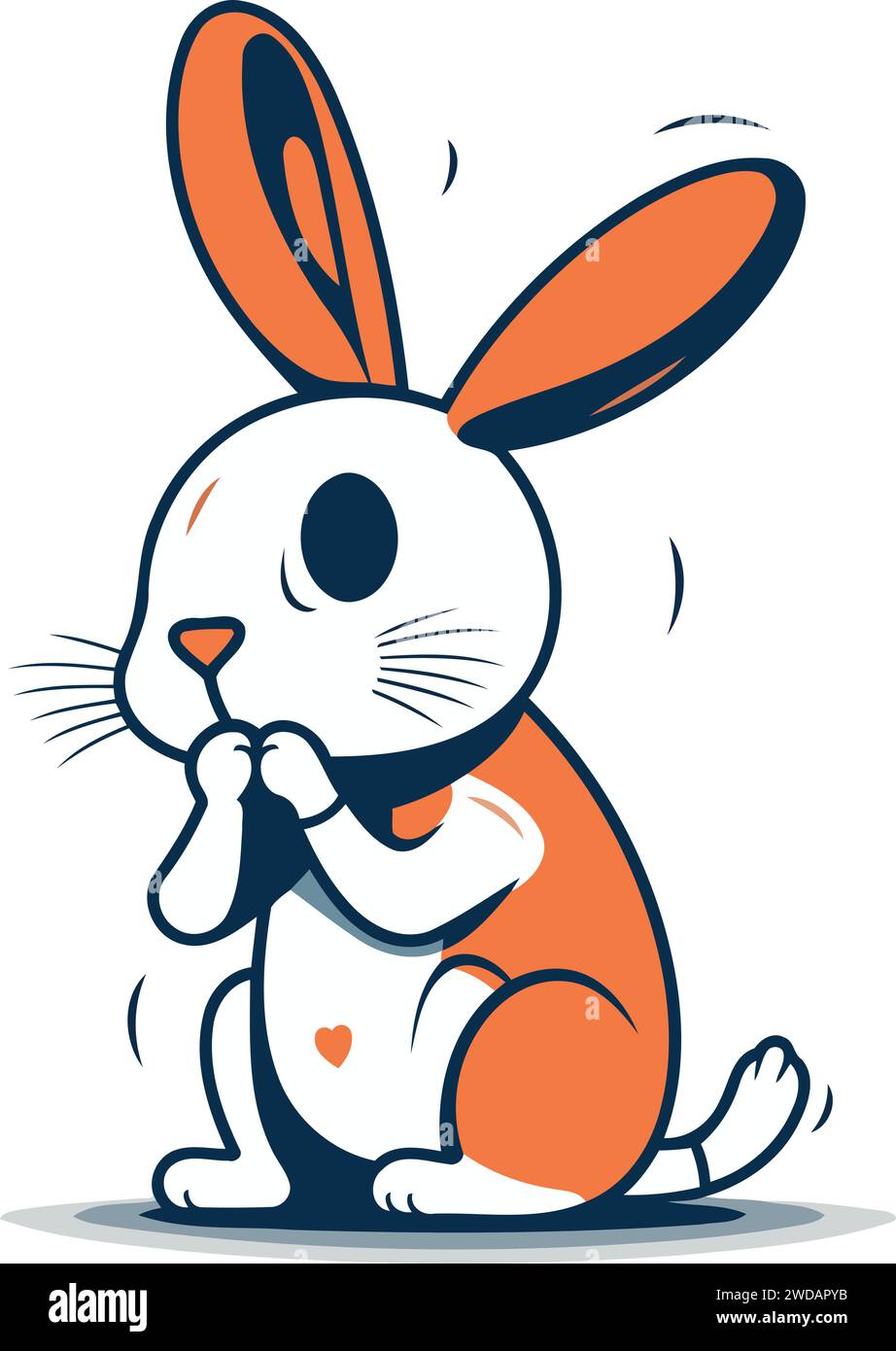 Cute cartoon rabbit. Vector illustration isolated on a white background ...