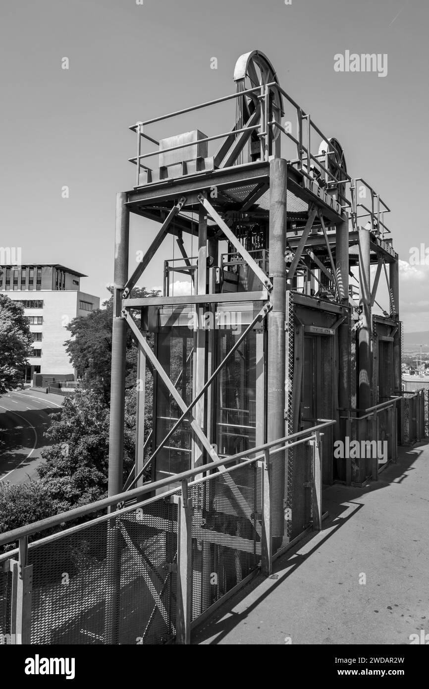 An iconic clock tower atop a majestic building Stock Photo