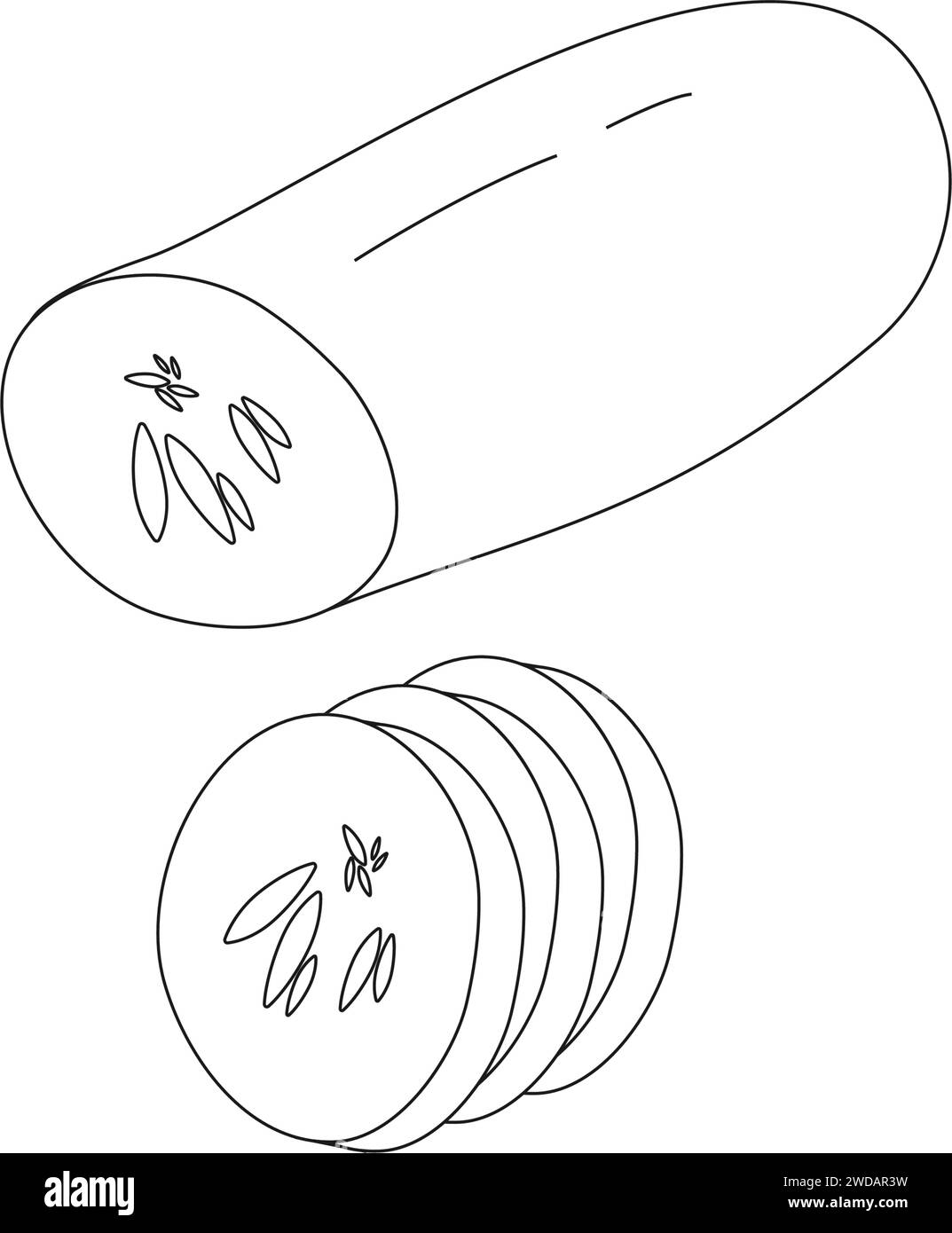 Cucumbers vector Black and White Stock Photos & Images - Alamy
