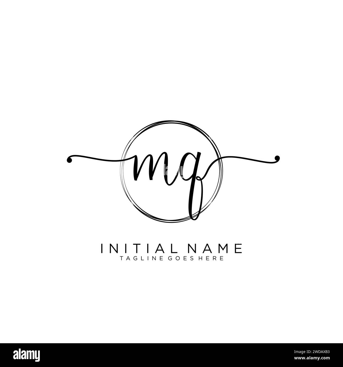 MQ Initial handwriting logo with circle Stock Vector Image & Art - Alamy