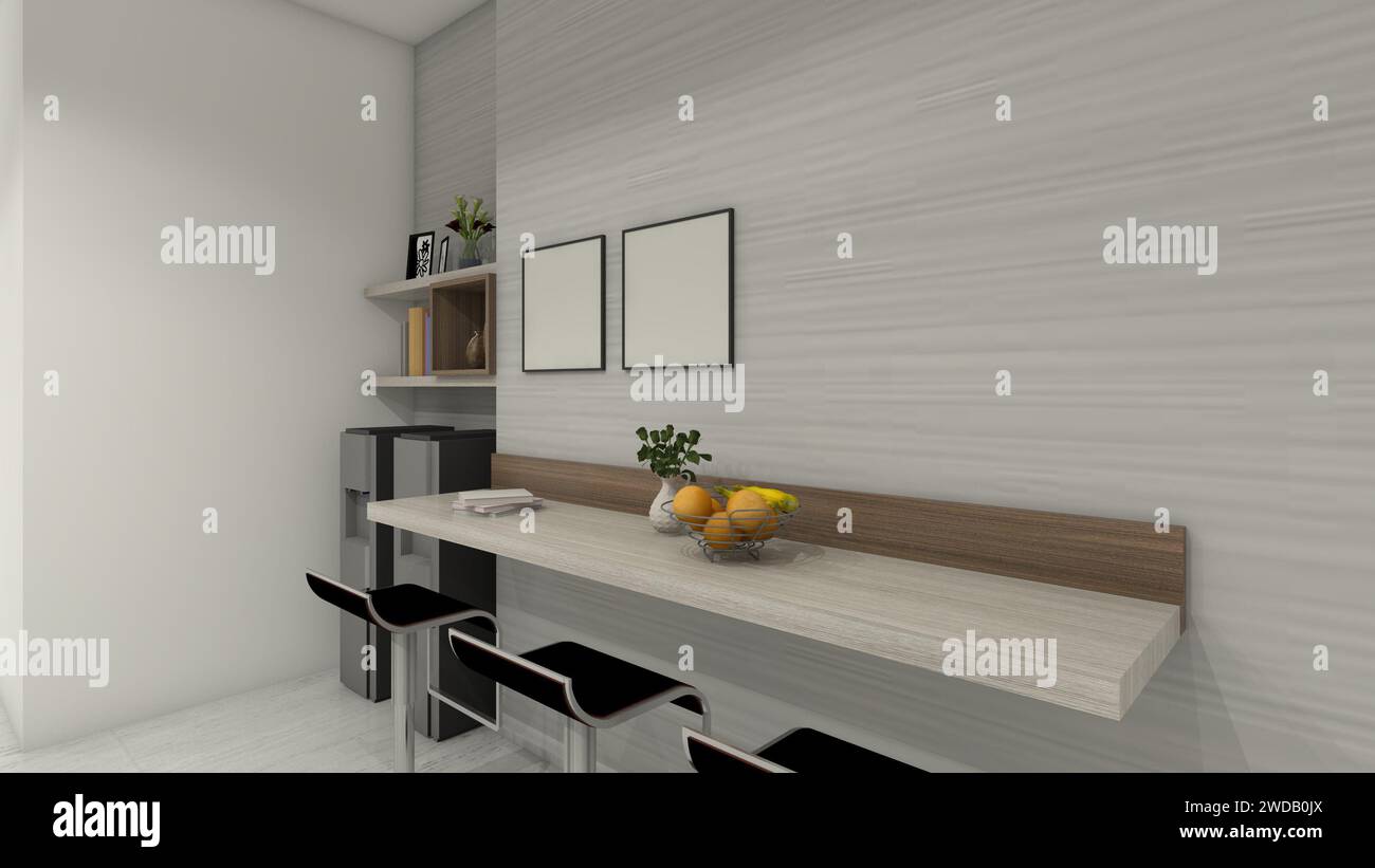 Wooden Bar Table Design with Shelving Box Display and Side Water ...