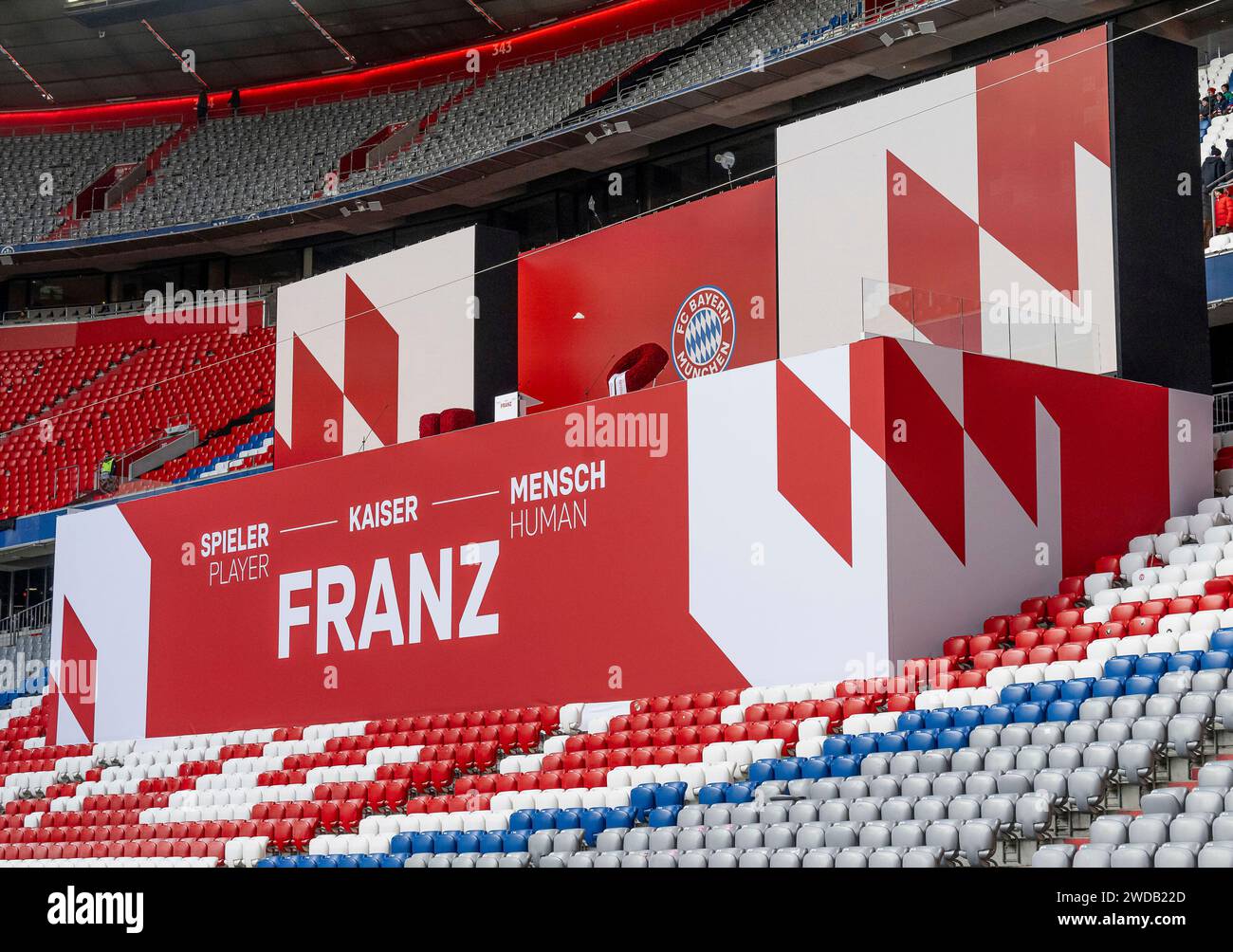 Muenchen, Deutschland. 19th Jan, 2024. Die Buehne ist bereitet in der ...