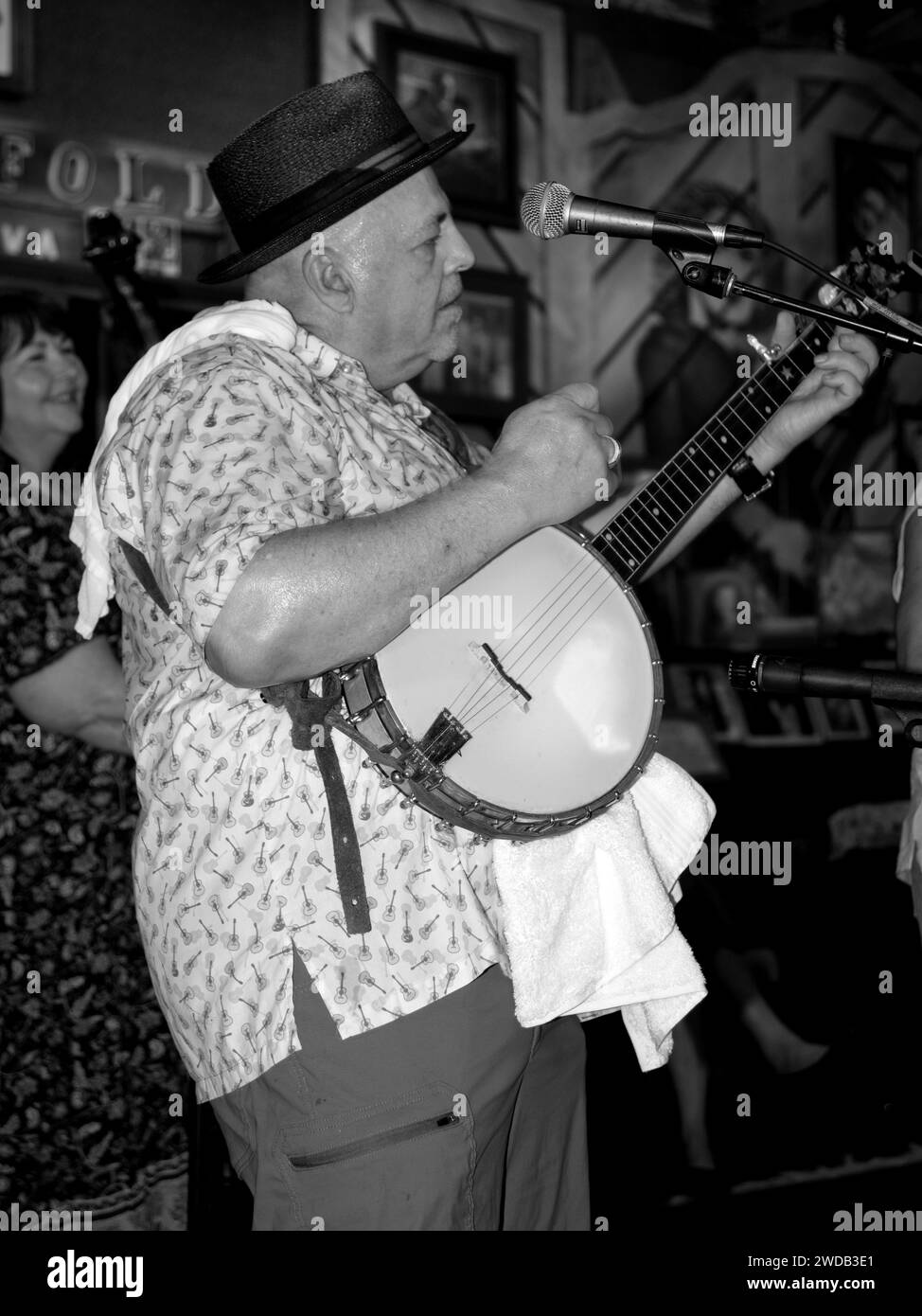 Abingdon, Va., physician Dr. Mark Handy performs with his band, Leftover Biscuits, at The Carter Fold music venue in rural Southwest Virginia. Stock Photo