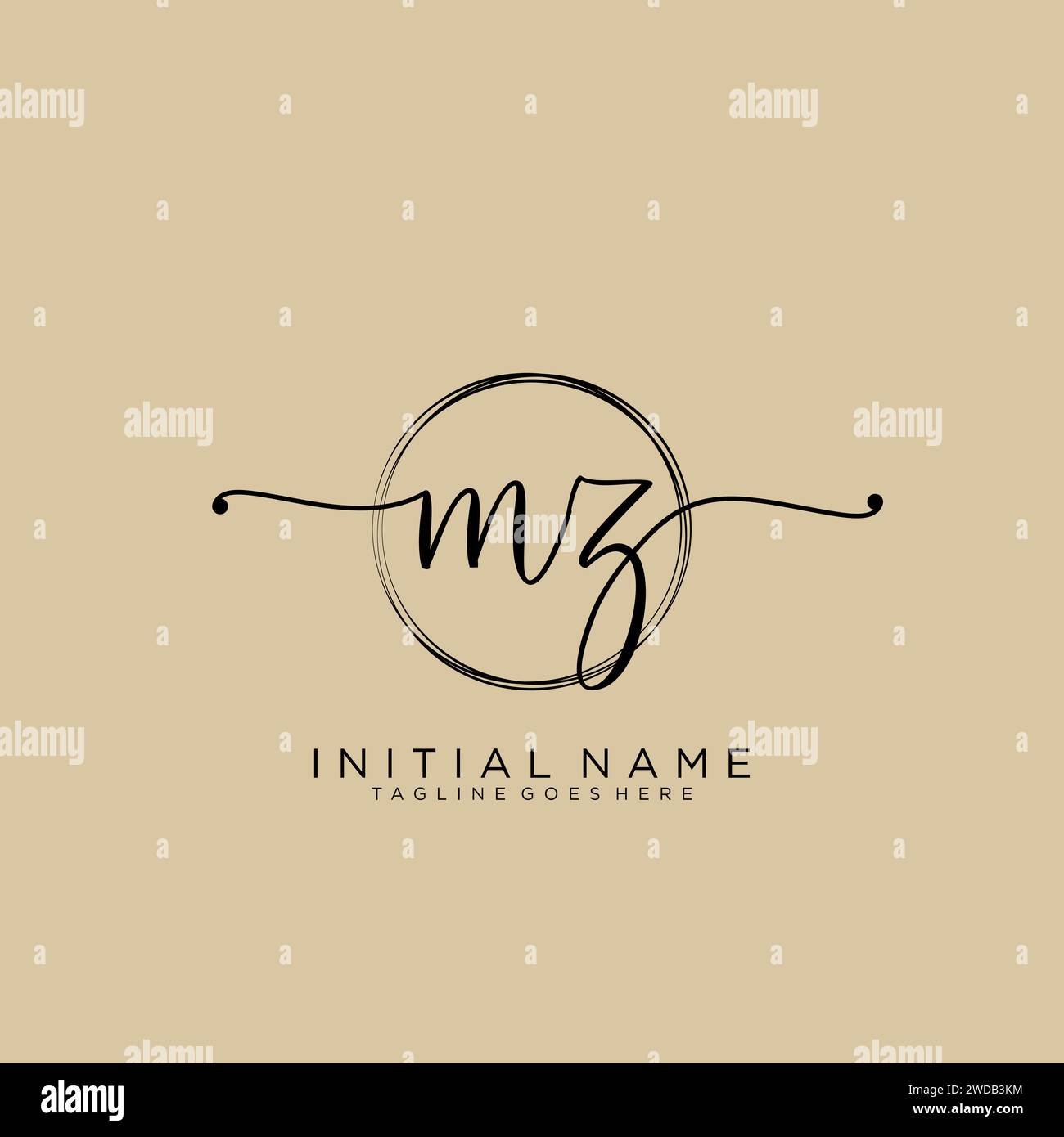 MZ Initial handwriting logo with circle Stock Vector Image & Art - Alamy