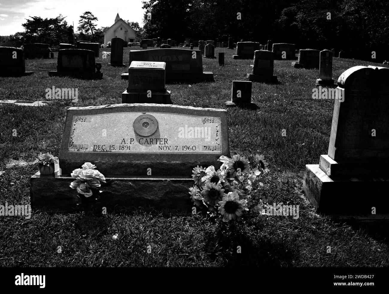 The grave of country music pioneer A.P. Carter in rural Maces Springs ...