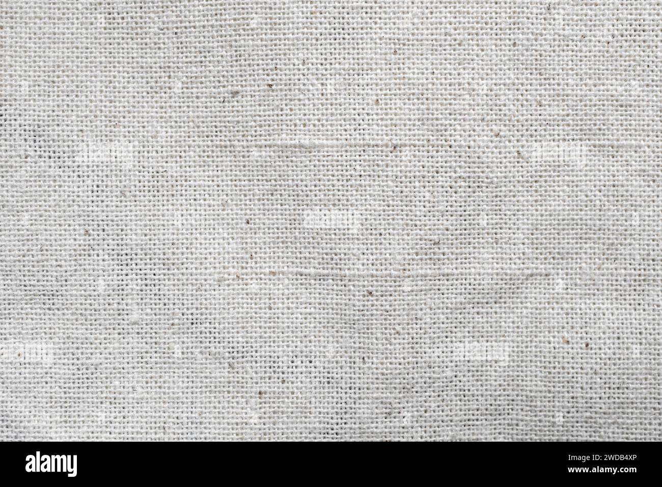 Detail of woven white linen natural fabric texture background Stock Photo