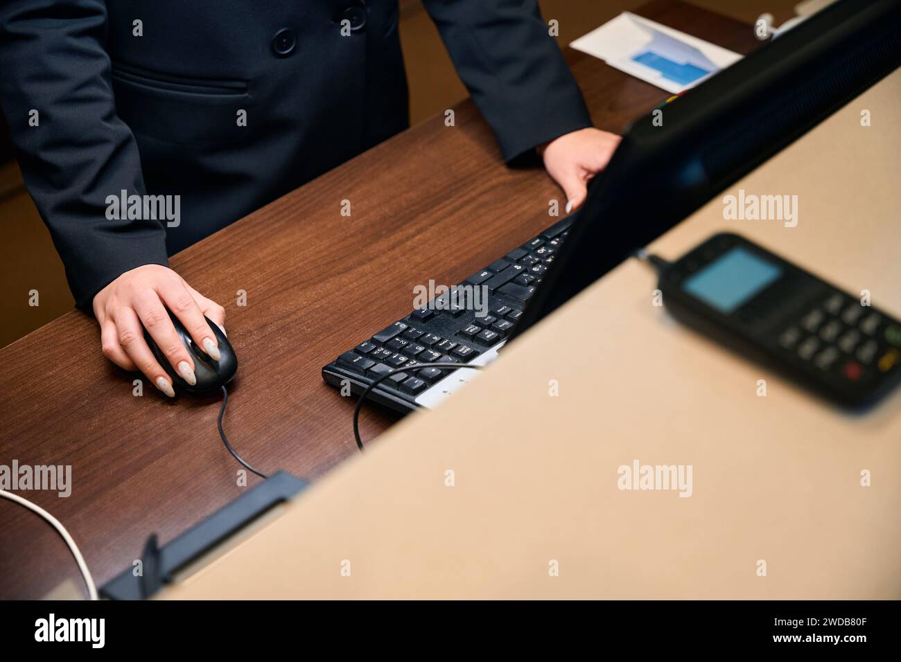 Computer monitor at hotel reception hi-res stock photography and images ...