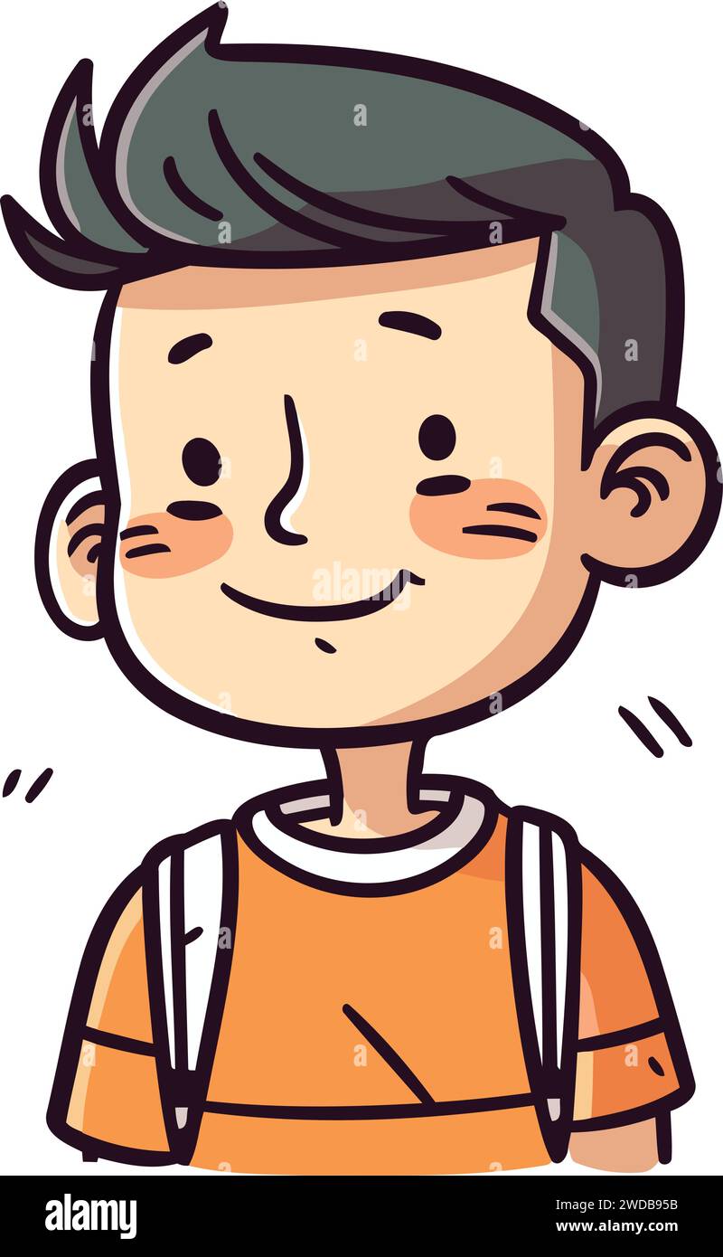 Boy in orange shirt Stock Vector Images - Alamy