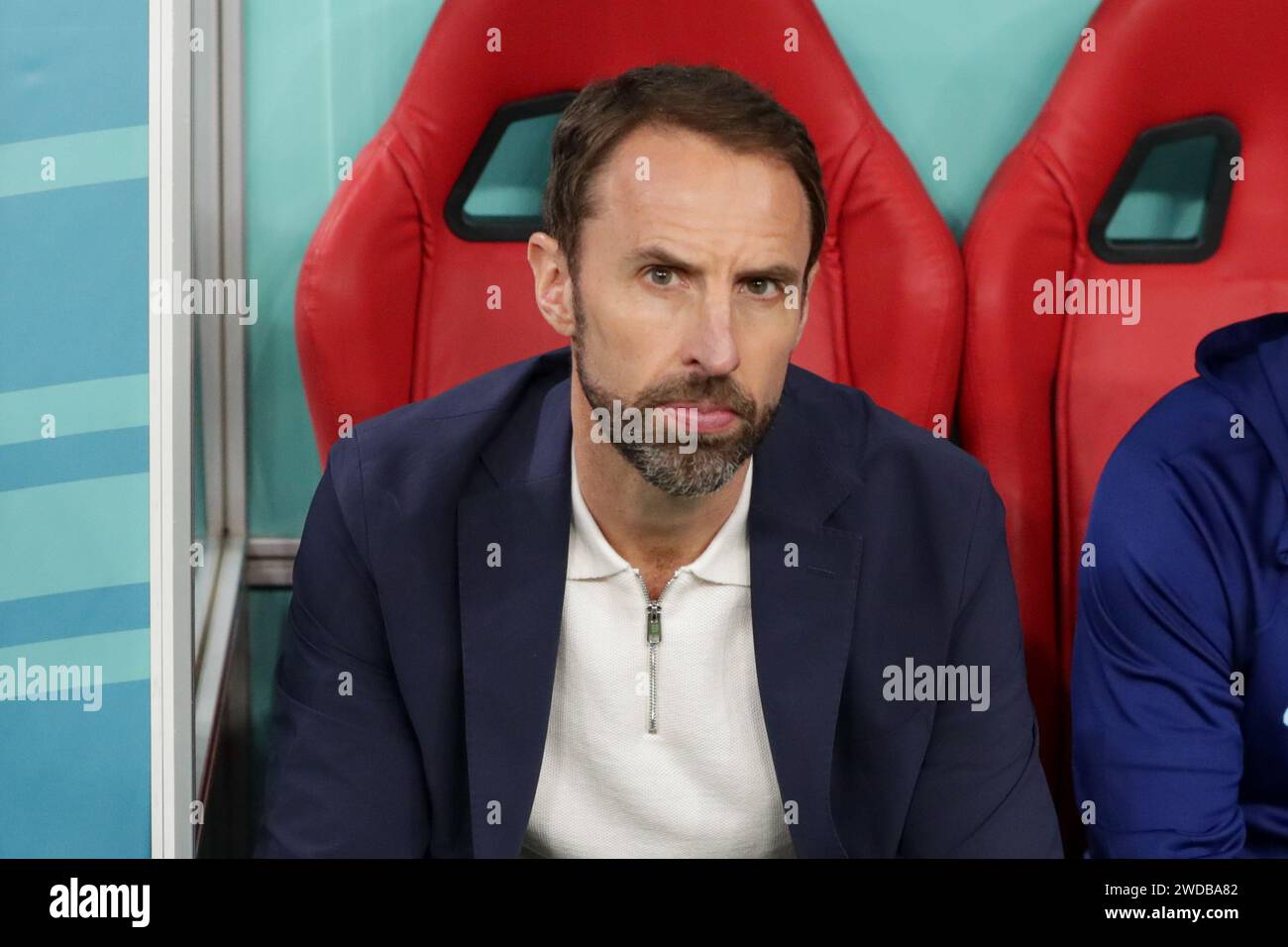 Coach Gareth Southgate of England seen in action during the FIFA World