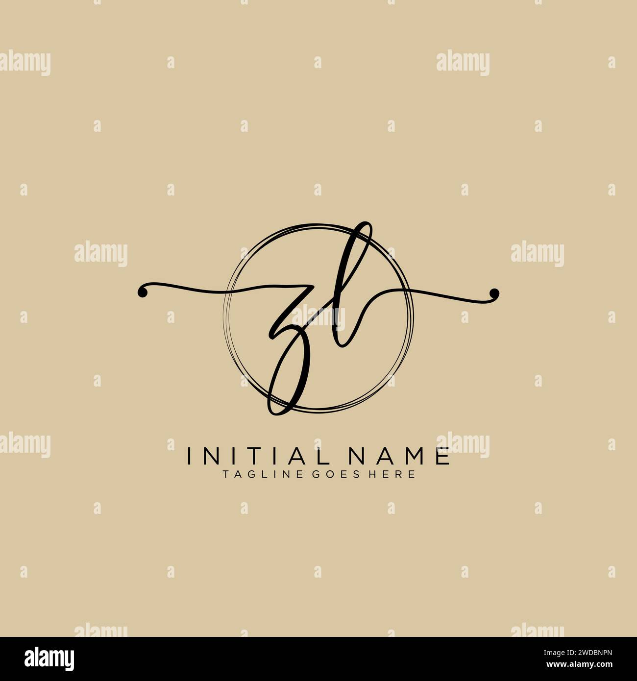 ZL Initial handwriting logo with circle Stock Vector Image & Art - Alamy
