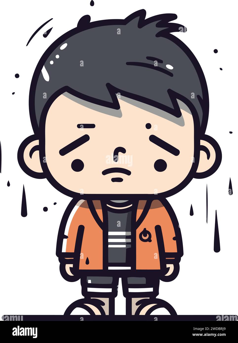 Boy Feeling Sad Vector Illustration Of Boy Feeling Sad Kid Feeling