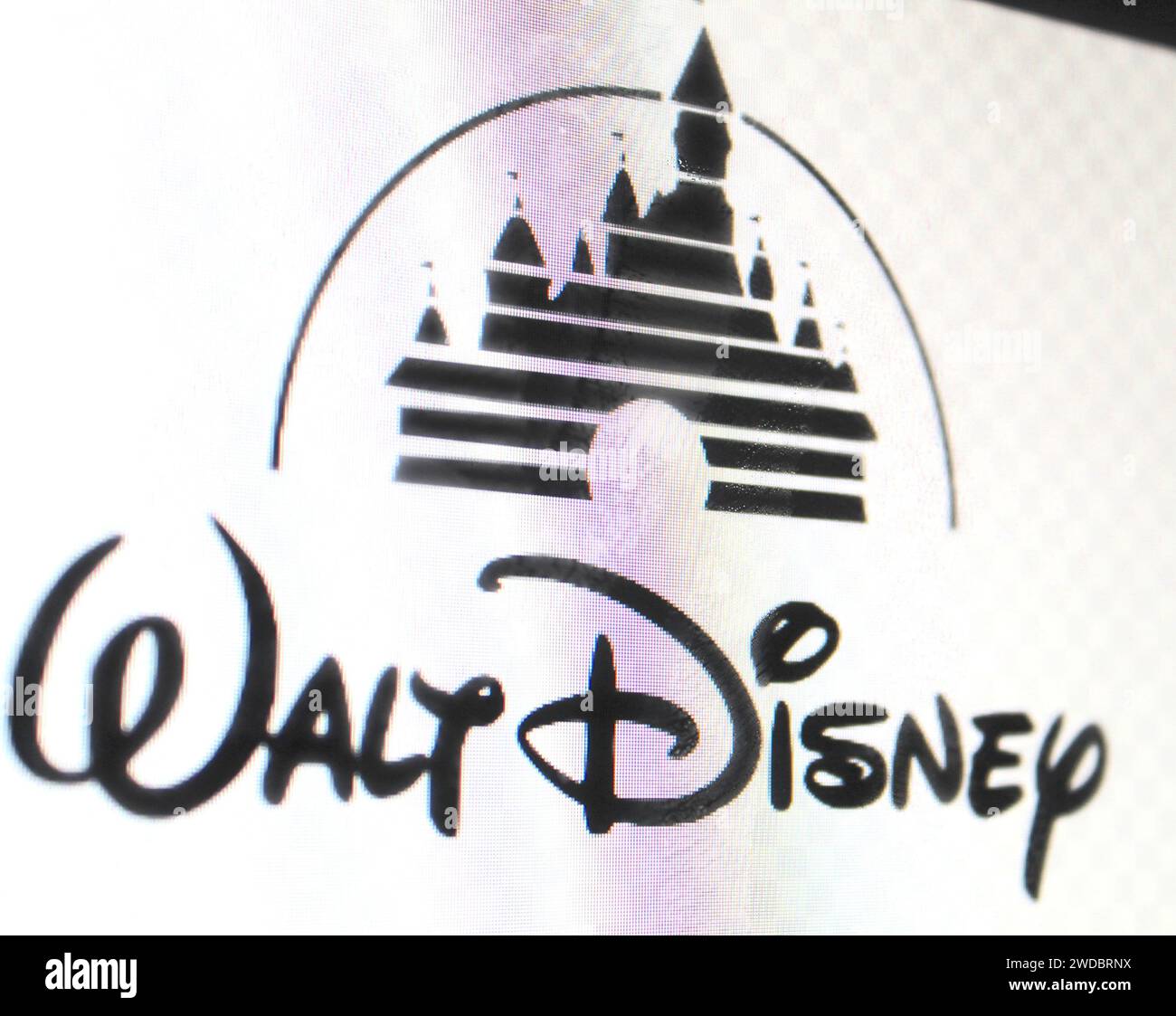 Dublin, Ireland - February 13th 2024: A photo of the Walt Disney logo on a computer screen. Stock Photo