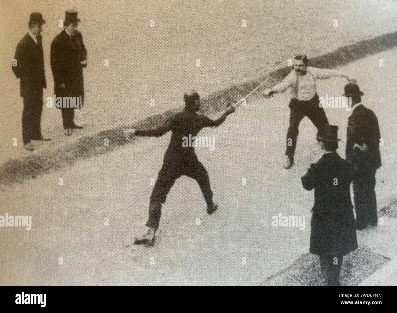 19110304 Duel de Georges Clarétie et Léon Daudet. Stock Photo