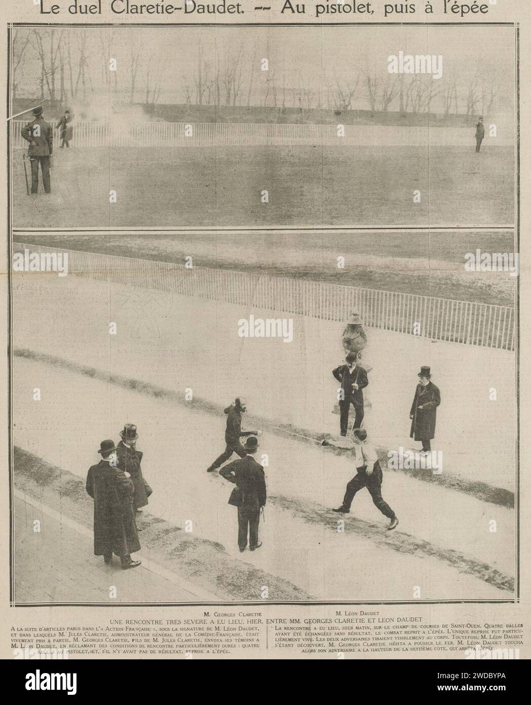 19110305 Duel entre Léon Daudet et Georges Claretie dans Excelsior. Stock Photo